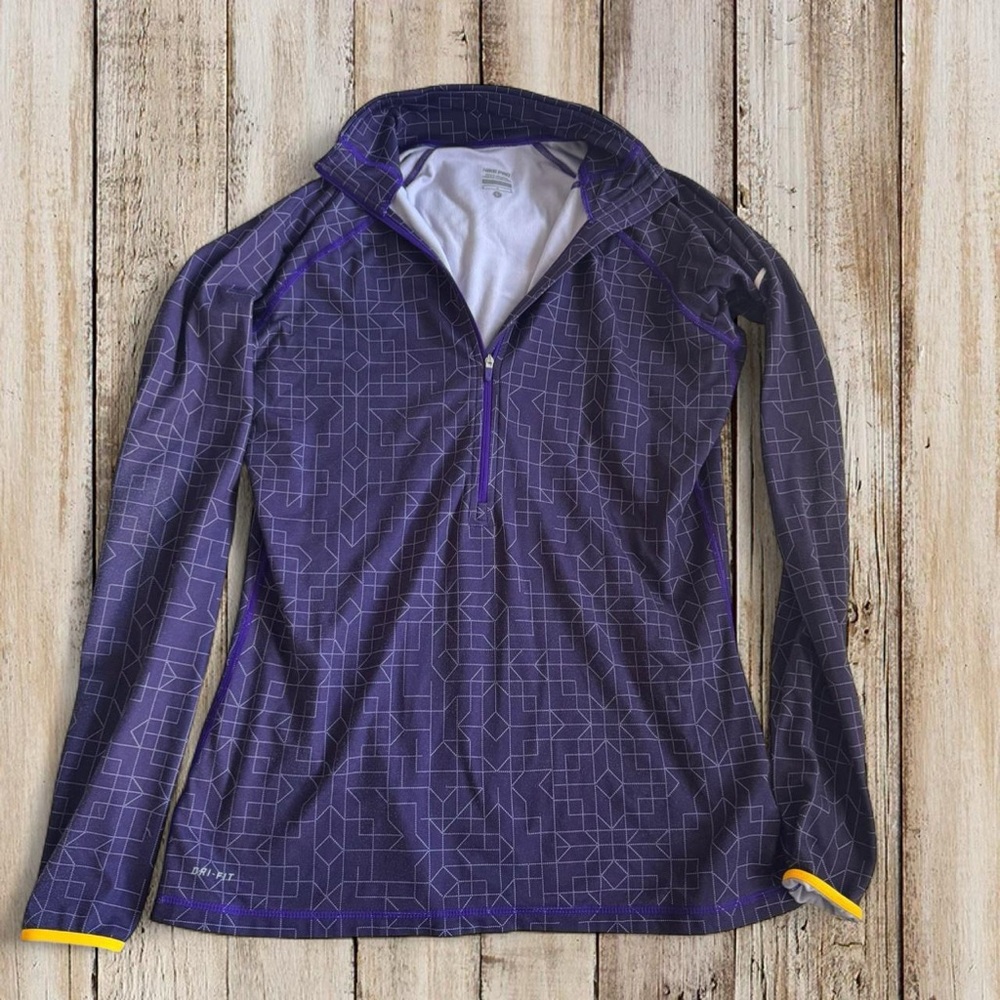 Nike Pro Dri-Fit Purple and White Top